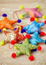 Star Recycled Sari Christmas Tree Decoration