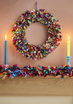 Recycled Sari Multicolour Wreath