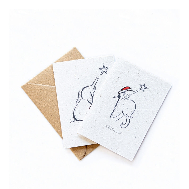 Elephant Dung Christmas Card