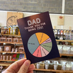 Dad Thank You For Being You! Pie Chart Greetings Card