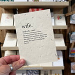 Wife Definition Greetings Card