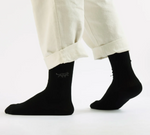 Embroidered Ribbed Bamboo Bare Kind Socks