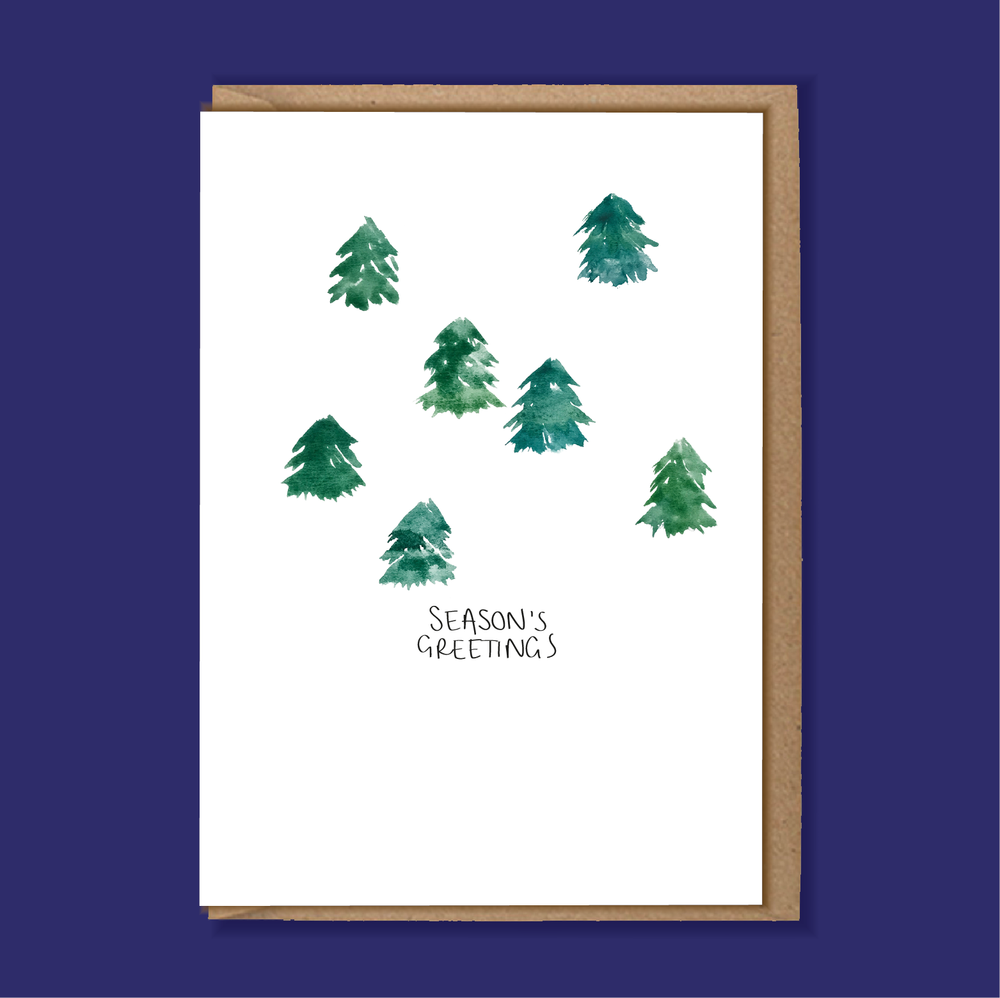 Christmas Trees 'Seasons Greetings' Card