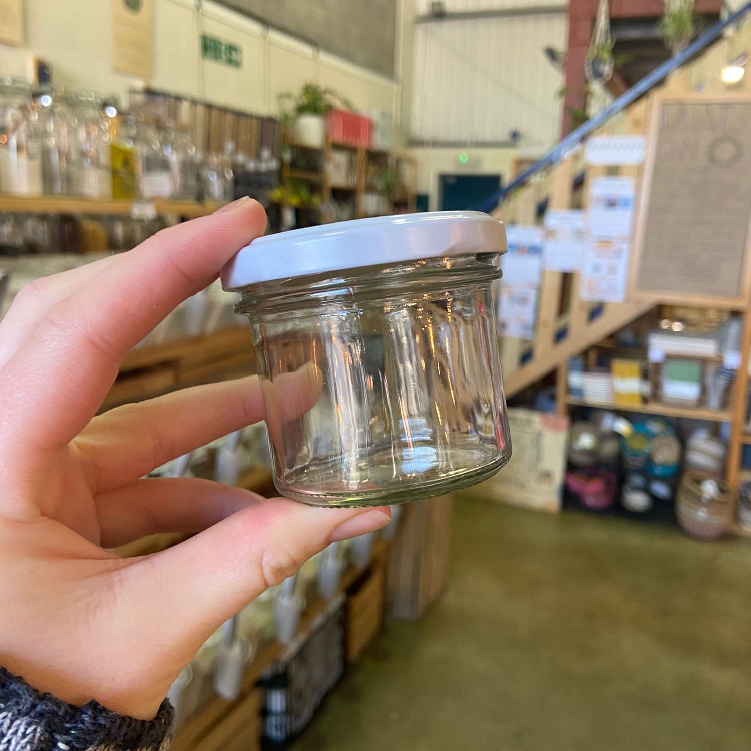 White Top Glass Jars