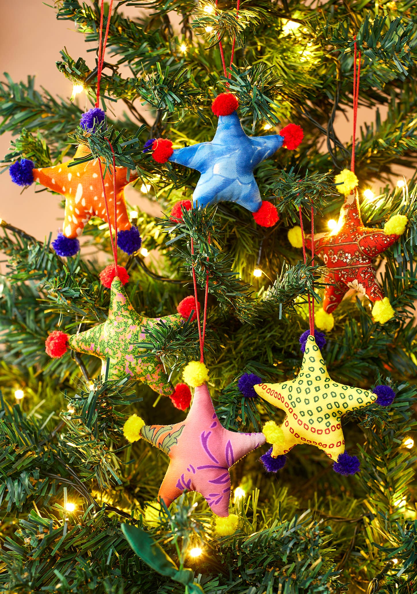 Star Recycled Sari Christmas Tree Decoration