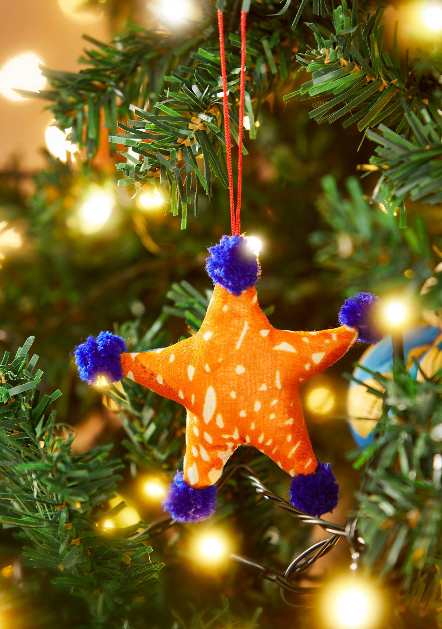 Star Recycled Sari Christmas Tree Decoration