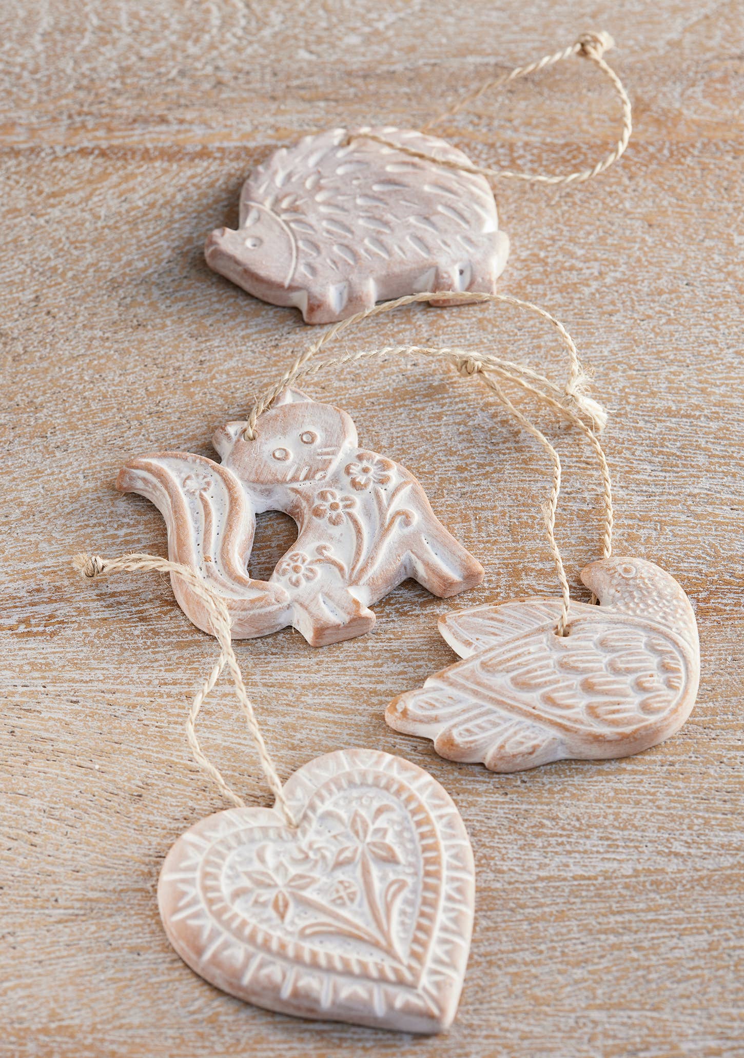 Hedgehog Terracotta Christmas Tree Decoration