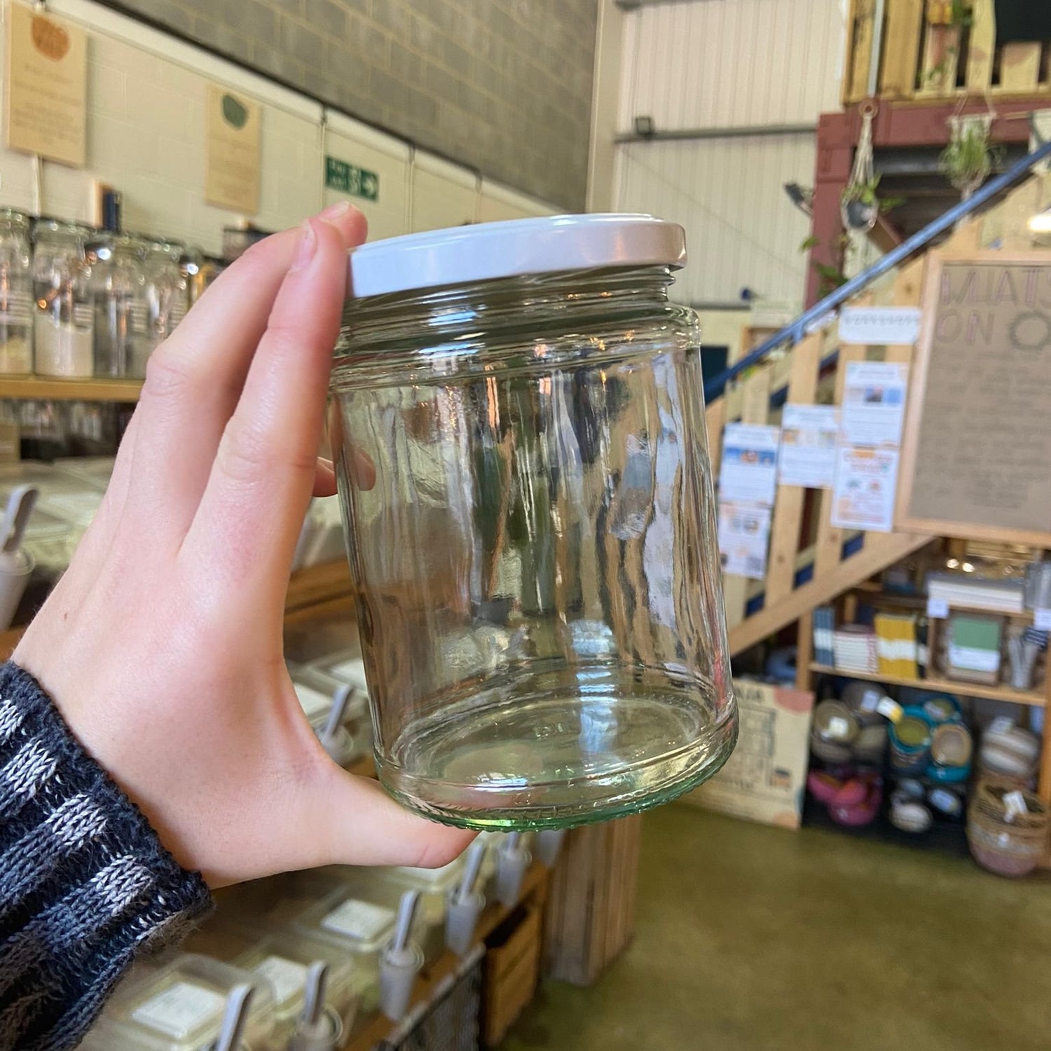 White Top Glass Jars