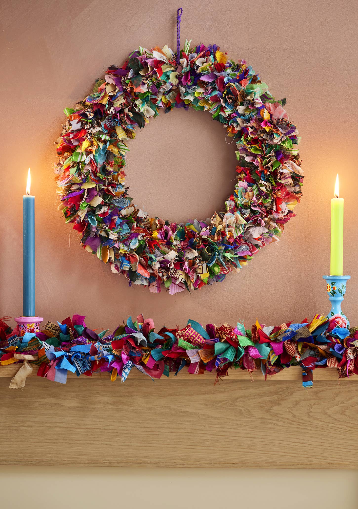 Recycled Sari Multicolour Wreath