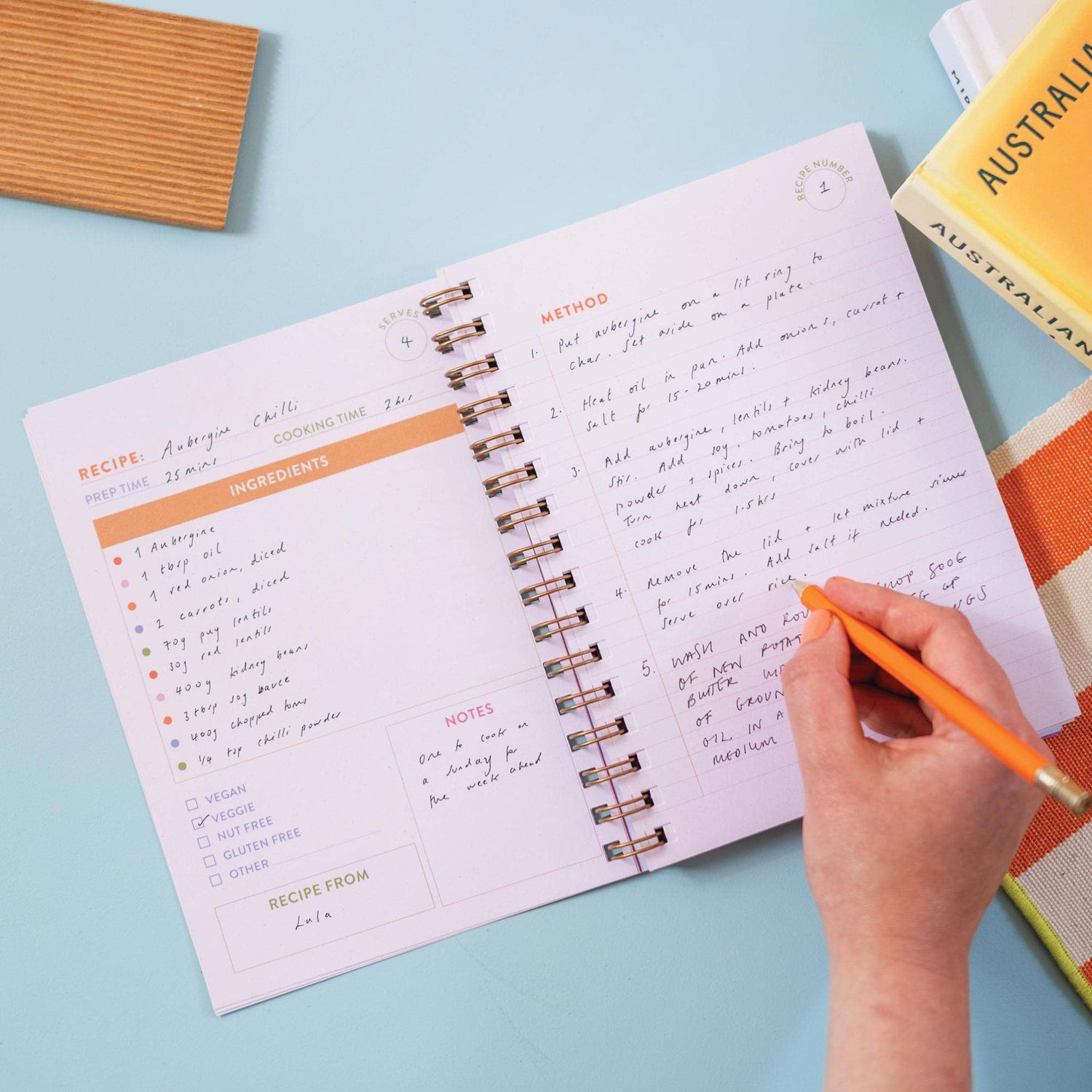 Recipe Book Journal A5 | Hardback | Lemon Zest