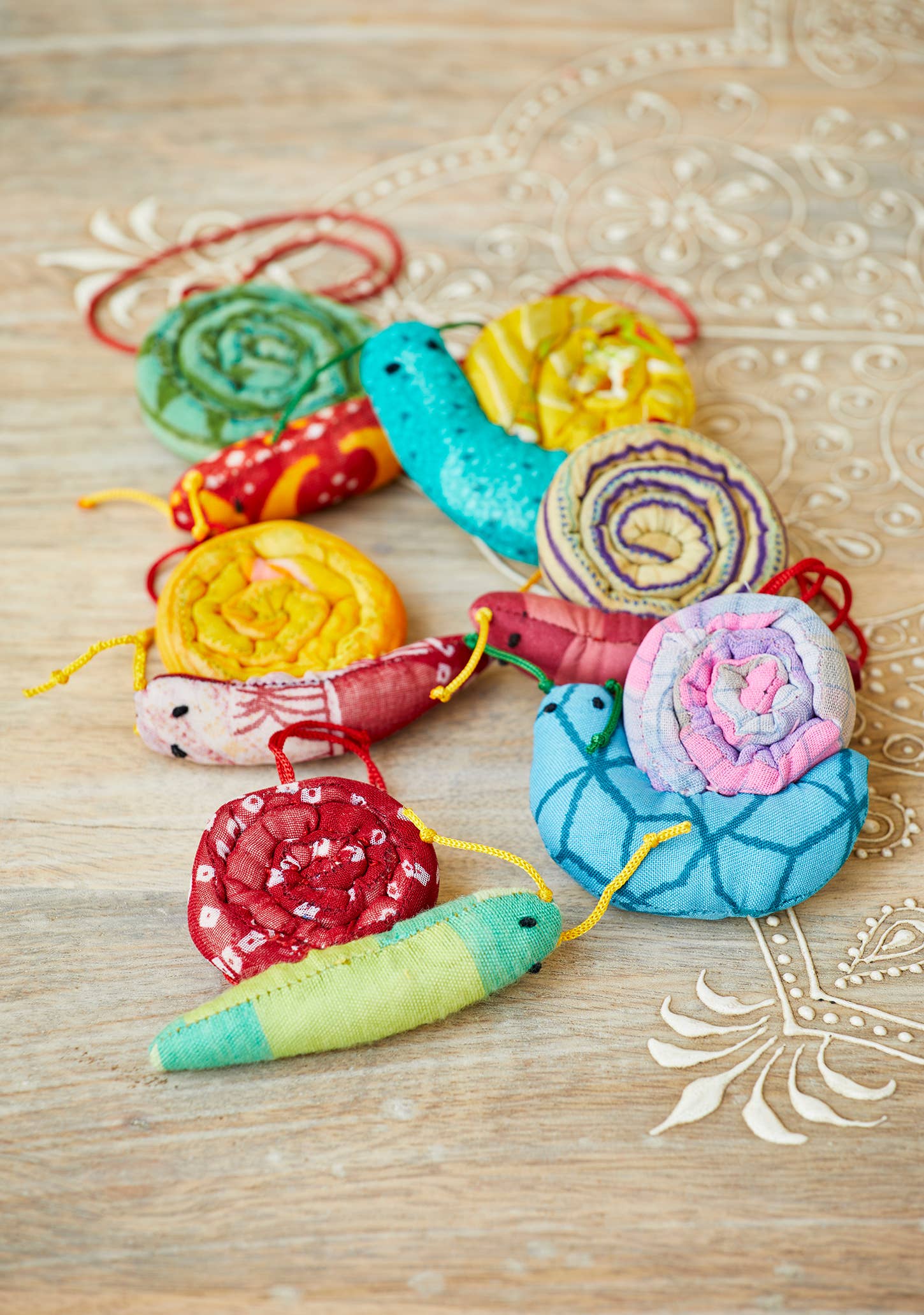 Snail Recycled Sari Christmas Tree Decoration
