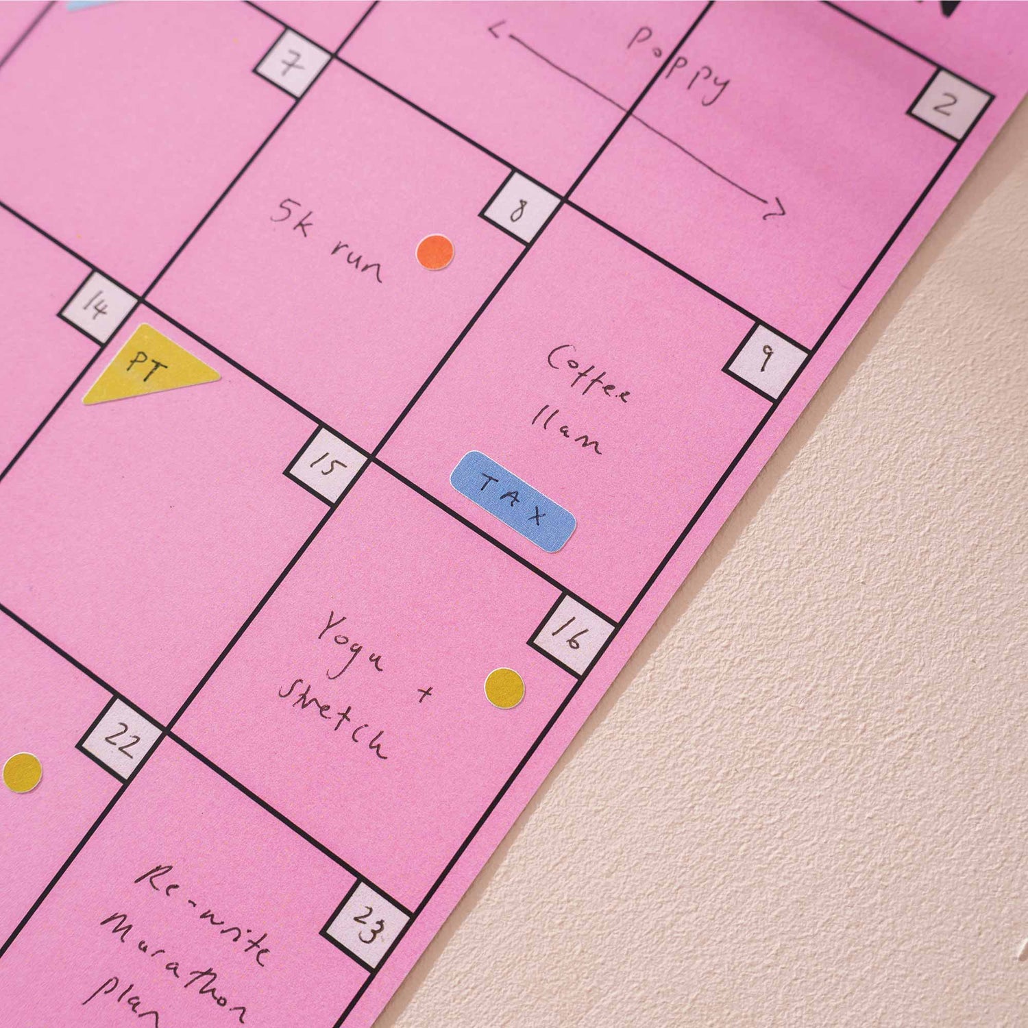 Colourful Calendar Recycled Paper Sticker Pack