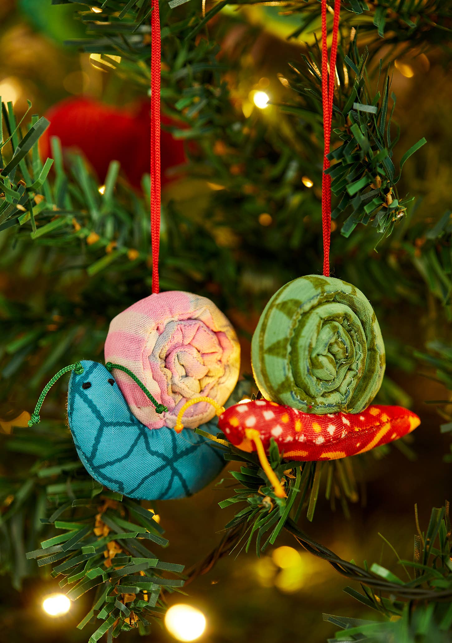 Snail Recycled Sari Christmas Tree Decoration