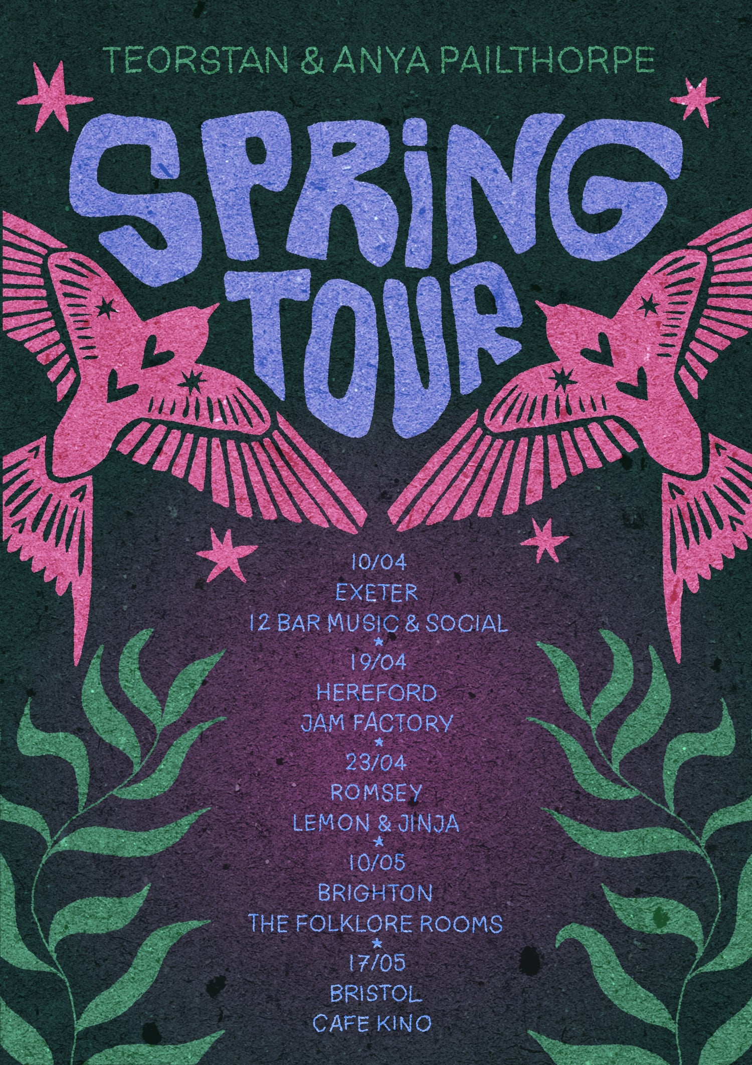 Music Gig: Spring Tour of Anya Pailthorpe and Teorstan