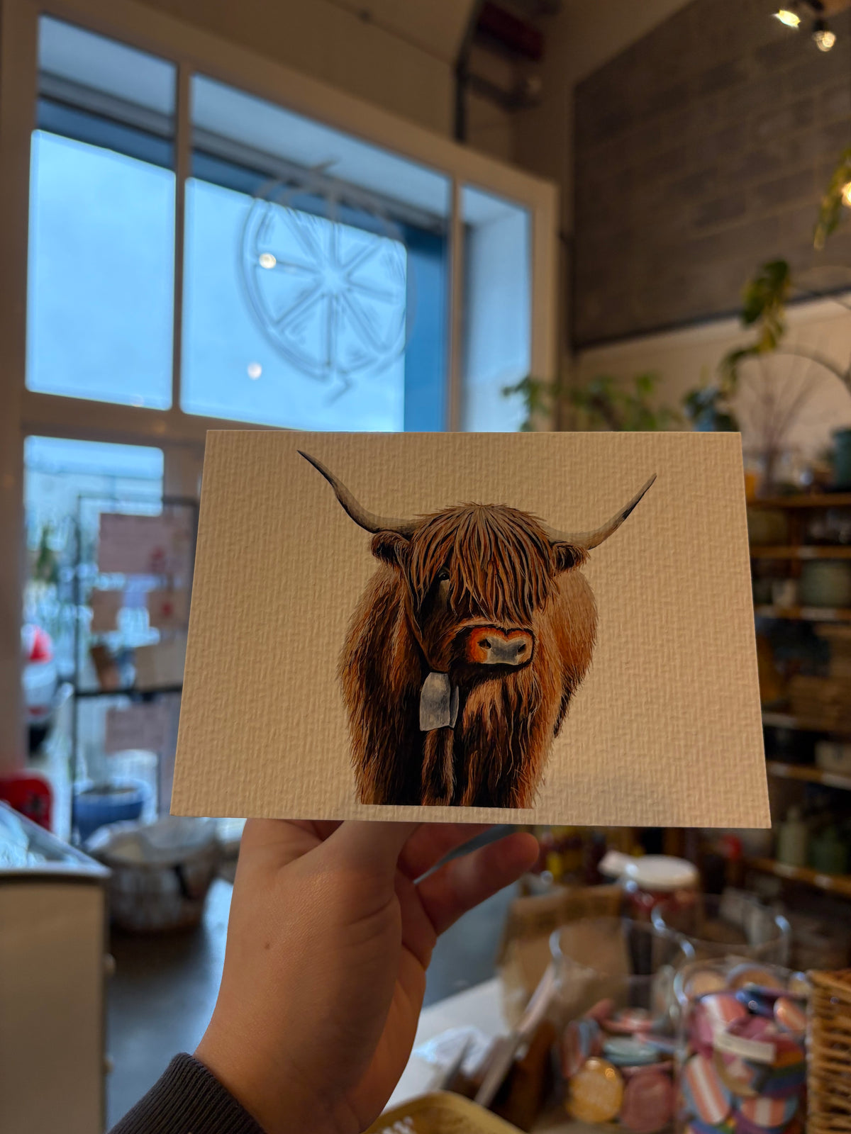Highland Cow Watercolour Greetings Card
