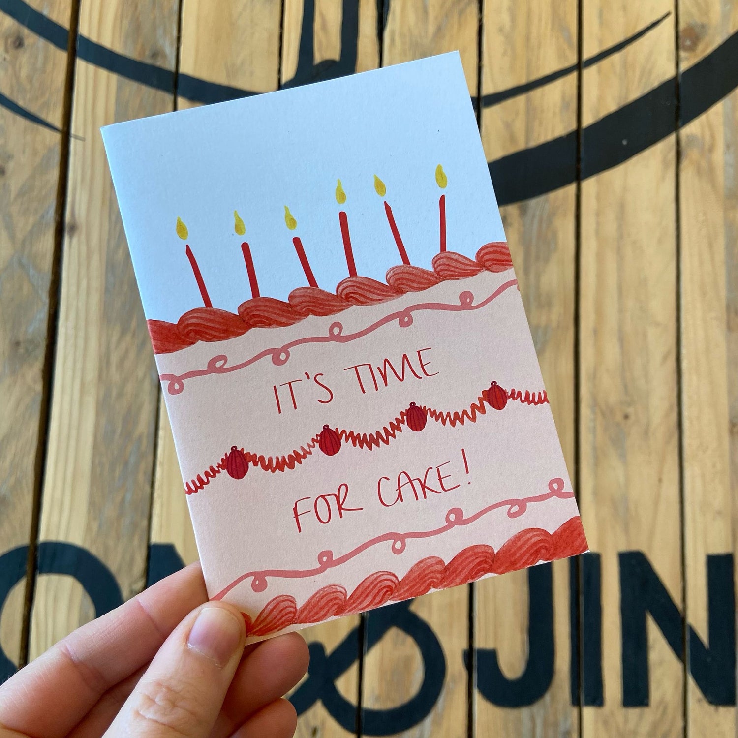 It's Time For Cake Greetings Card