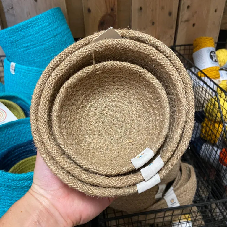 Sale Natural Jute Bowls (Missing 1 Bowl)