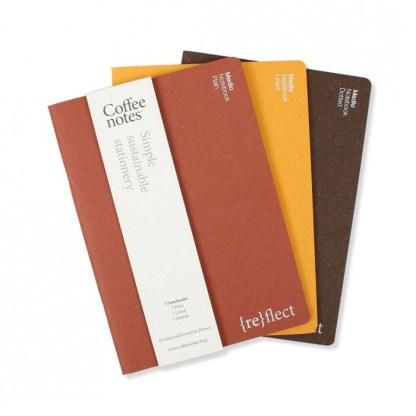 Set of Three Recycled Notebooks