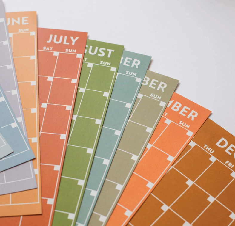 Monthly Undated Wall Planner Calendars