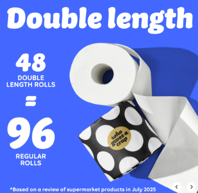 100% Bamboo + Double Length Toilet Paper