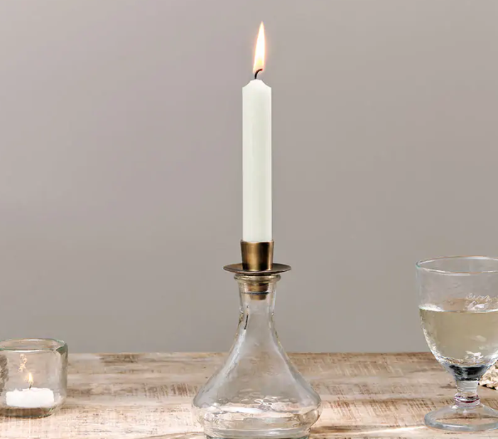 Recycled Glass Candlestick Holder