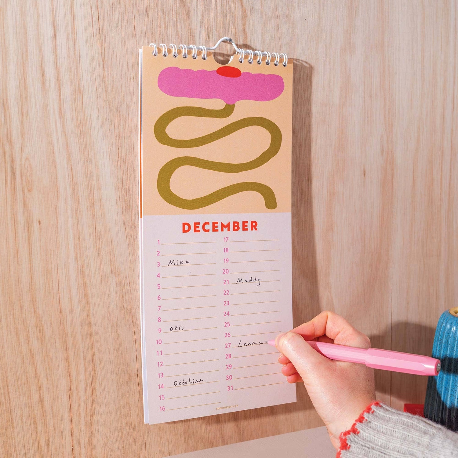 Undated Birthday Calendar