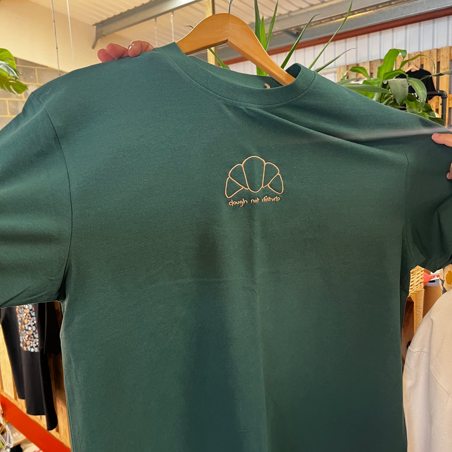 Dough not Disturb Embroidered Croissant T-Shirt