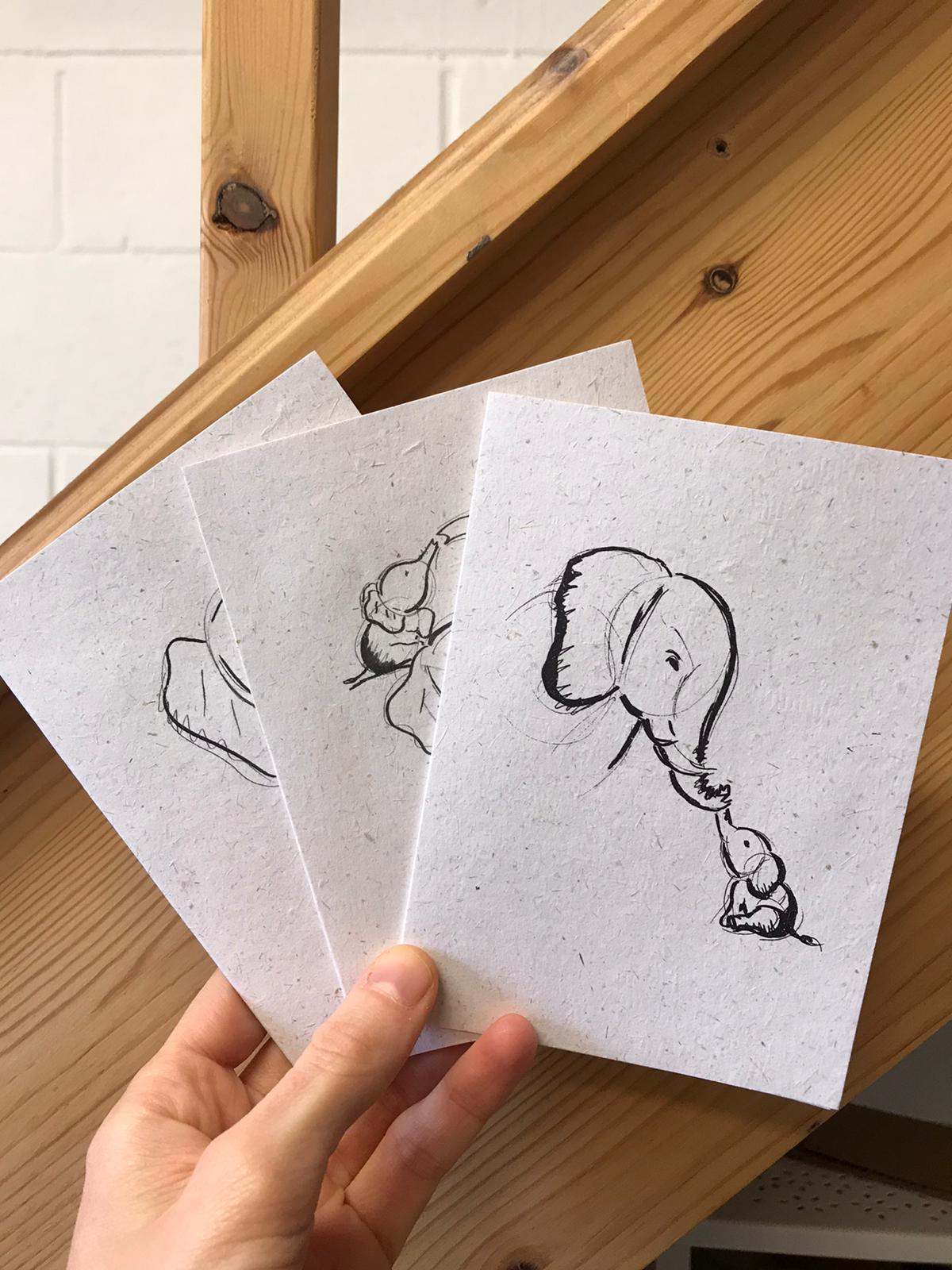 Elephant Dung Greetings Card