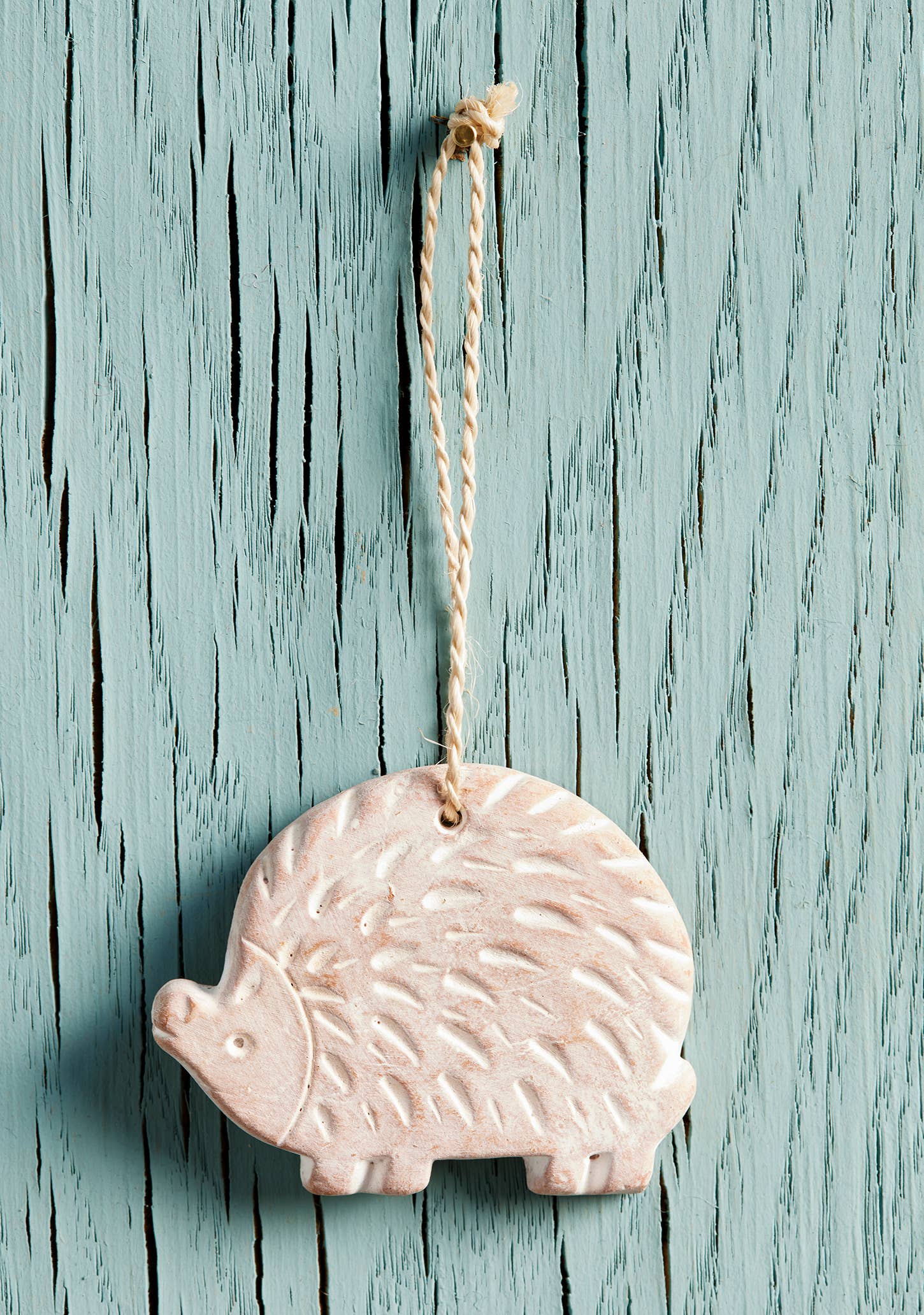 Hedgehog Terracotta Christmas Tree Decoration