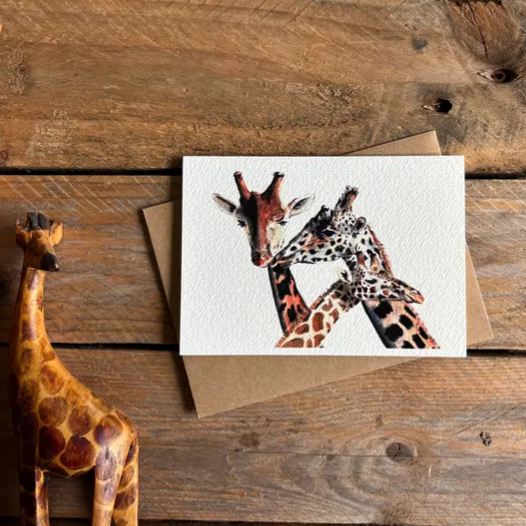 Giraffe Watercolour Greetings Card
