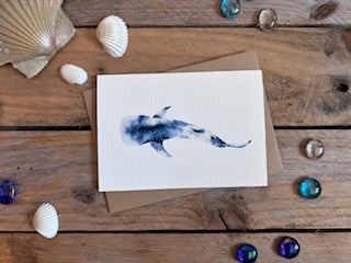 Whale Shark Watercolour Greetings Card