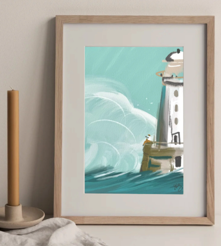 'Lighthouse Tea' Yaz Baxter Print
