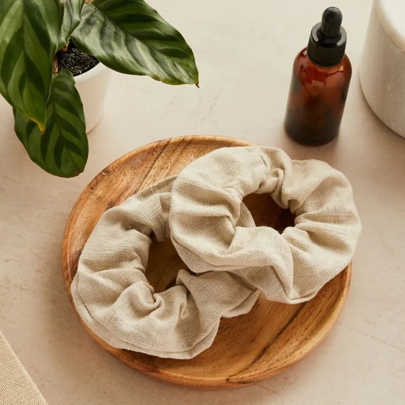 Natural Linen Scrunchies