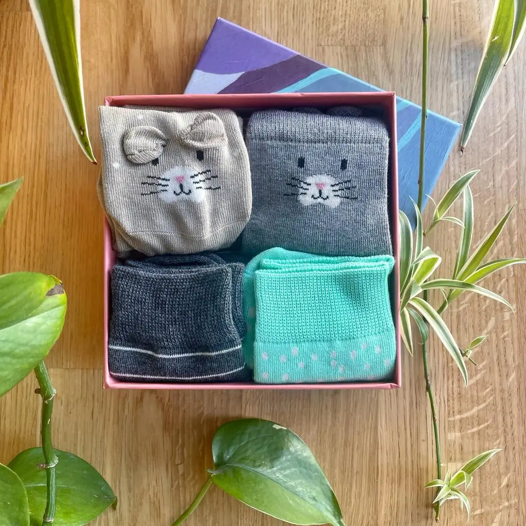 Kids Bunny Socks Box 4-6yrs