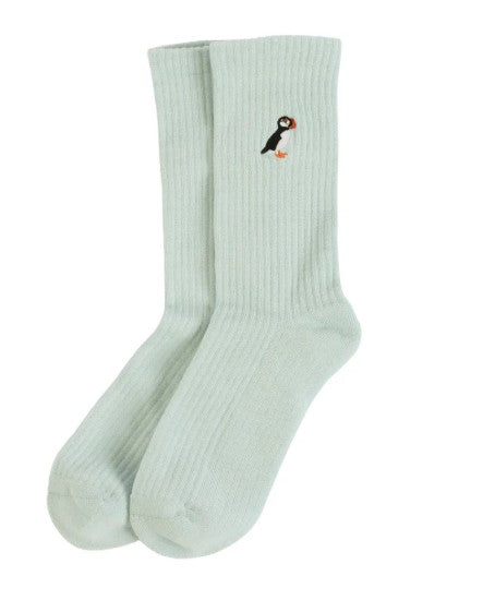 Embroidered Ribbed Bamboo Bare Kind Socks