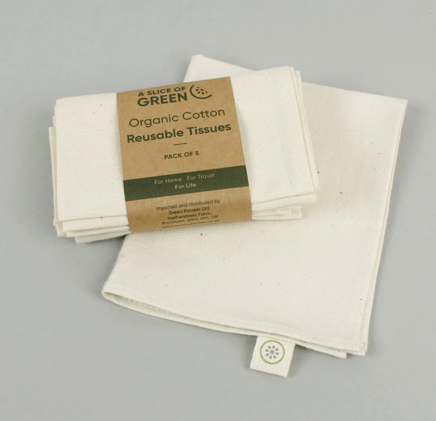 Organic Cotton Reusable Tissues Pack of 5 – Lemon and Jinja