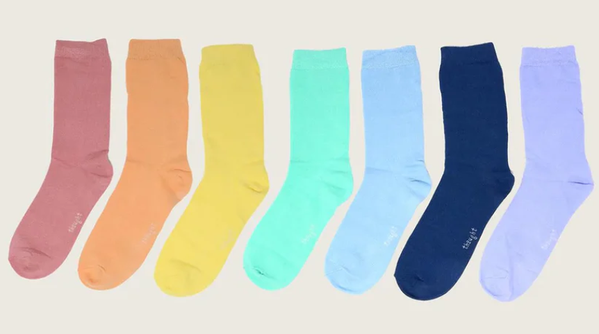 Bamboo Pastel Rainbow Sock Box