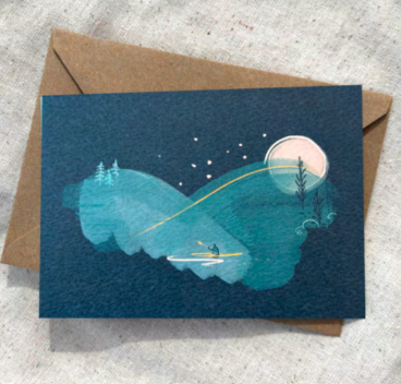 Under a Nights Sky Greetings Card