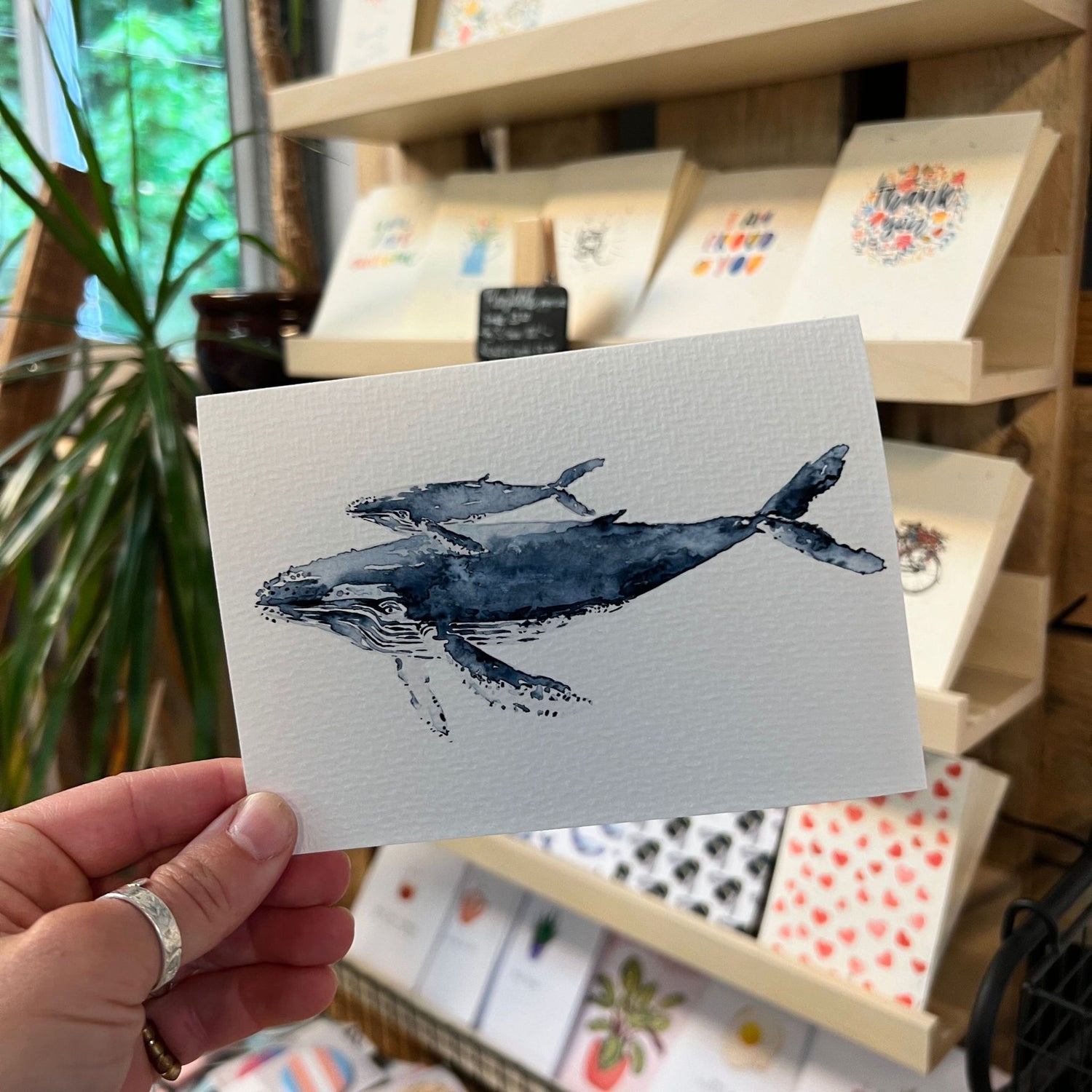 Whales Watercolour Greetings Card