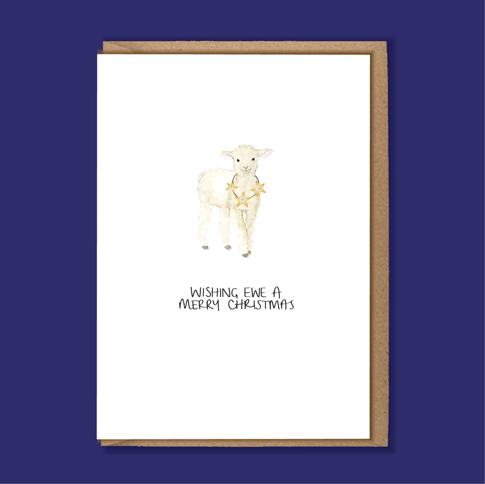 Wishing Ewe a Merry Christmas Greetings Card